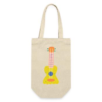 Gelbe Gitarre - Geschenkbeutel für Flaschen - Natur - Vorne