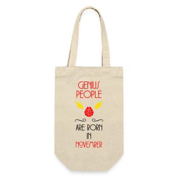 Genie Born November Baby Gift - Gift Bag for Bottles - nature - Front