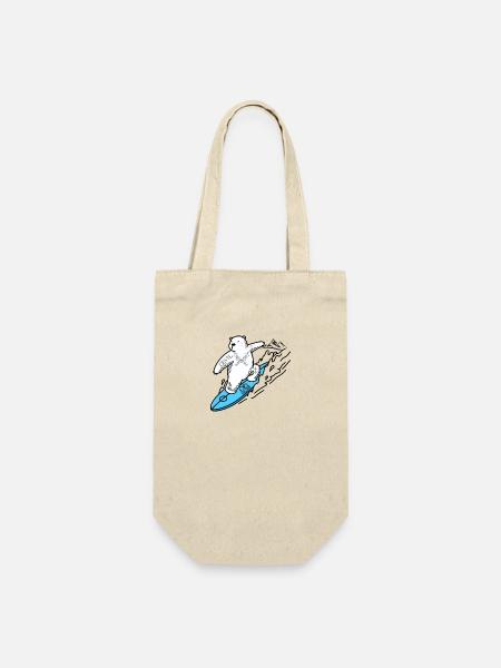 Surfbär - Geschenkbeutel für Flaschen - Natur
