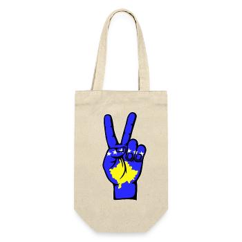 Symbole de la victoire de la paix du drapeau du Kosovo - Sac à bouteille - nature - Devant