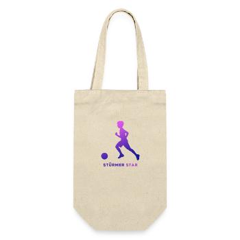 Fußballstar Stürmer Star - Fußballspieler - Geschenkbeutel für Flaschen - Natur - Vorne