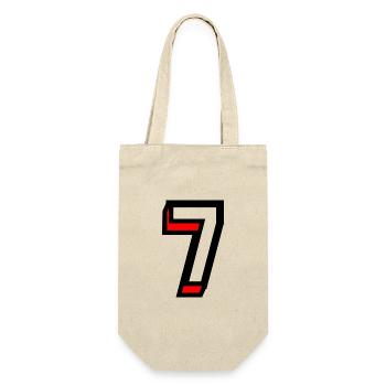7. 7 YEARS. 7th ANNIVERSARY. BIRTHDAY 7 YEARS. 7 - Gift Bag for Bottles - nature - Front