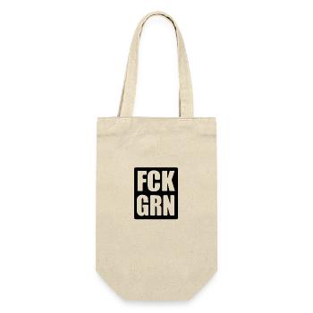 FCK GRN - Grüne nein Danke - Partei - Wahl - Geschenkbeutel für Flaschen - Natur - Vorne