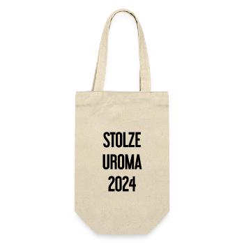 Stolze Uroma 2024 - Geschenkbeutel für Flaschen - Natur - Vorne