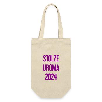 Stolze Uroma 2024 - Geschenkbeutel für Flaschen - Natur - Vorne