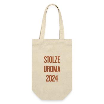 Stolze Uroma 2024 - Geschenkbeutel für Flaschen - Natur - Vorne