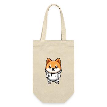 Akita Inu Hund Lustig - Geschenkbeutel für Flaschen - Natur - Vorne