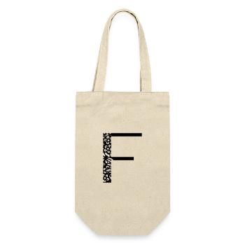 Buchstabe F - Geschenkbeutel für Flaschen - Natur - Vorne