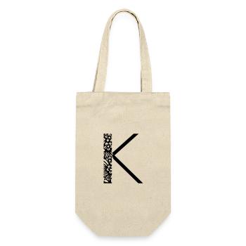 Buchstabe K - Geschenkbeutel für Flaschen - Natur - Vorne