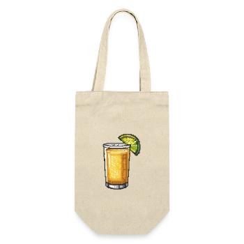 Tequila Pixel Gamer - Geschenkbeutel für Flaschen - Natur - Vorne