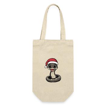 Snake Cobra Christmas Christmas - Gift Bag for Bottles - nature - Front