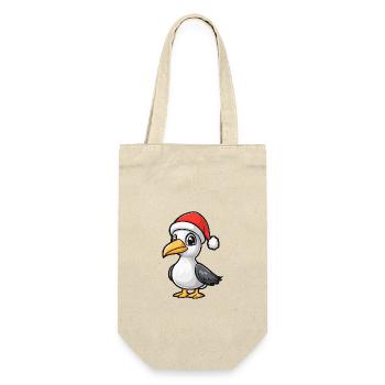 Pelikan Vogel Weihnachten Christmas - Geschenkbeutel für Flaschen - Natur - Vorne