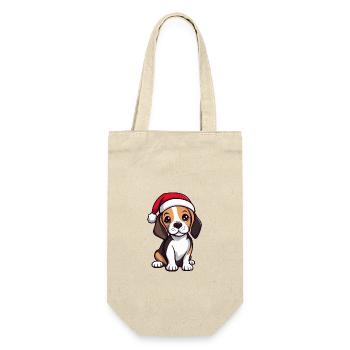 Beagle Dog Christmas Christmas - Gift Bag for Bottles - nature - Front