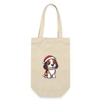 Beagle chien Noël mignon - Sac à bouteille - nature - Devant