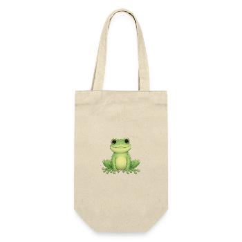 Green kawaii frog - Gift Bag for Bottles - nature - Front