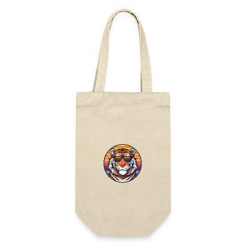 Tiger Comic Cool Sommer - Geschenkbeutel für Flaschen - Natur - Vorne