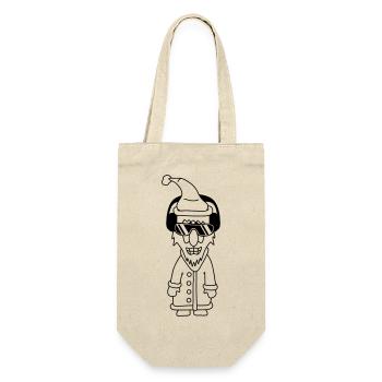 Party Santa Claus Cool Christmas Winter Music - Gift Bag for Bottles - nature - Front