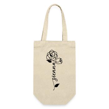 Sienna Name Vorname Namensblume - Geschenkbeutel für Flaschen - Natur - Vorne