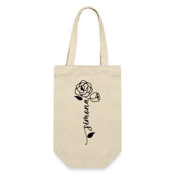 Simona Name Vorname Namensblume - Geschenkbeutel für Flaschen - Natur - Vorne