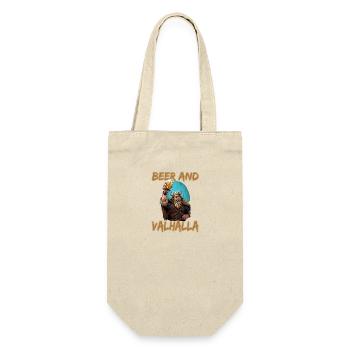 Beer And Valhalla Wikinger - Geschenkbeutel für Flaschen - Natur - Vorne