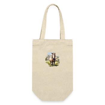 Pony Island Pferd Shetland Pony Shetty - Geschenkbeutel für Flaschen - Natur - Vorne