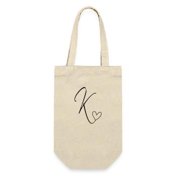 Letter K Letter-K Calligraphy - Gift Bag for Bottles - nature - Front