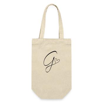 Buchstabe G Buchstabe-G Kalligrafie - Geschenkbeutel für Flaschen - Natur - Vorne