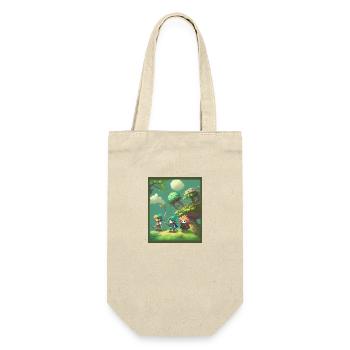 Ein Fantasieleben - Geschenkbeutel für Flaschen - Natur - Vorne