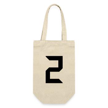 2 JAHRE. 2. JUBILÄUM. GEBURTSTAG 2 JAHRE. 2 - Geschenkbeutel für Flaschen - Natur - Vorne