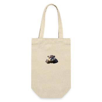 Otter niedlich - Geschenkbeutel für Flaschen - Natur - Vorne