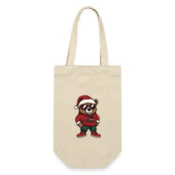 Ours Noël Bande dessinée Cool - Sac à bouteille - nature - Devant