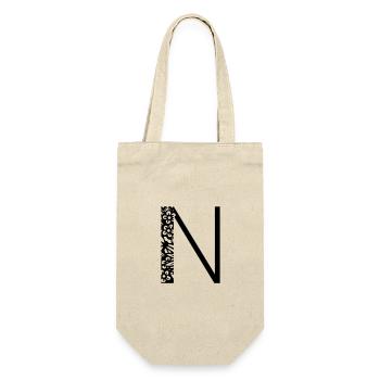 Buchstabe N - Geschenkbeutel für Flaschen - Natur - Vorne