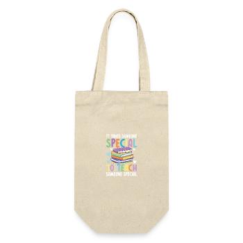 It takes someone special to teach someone special - Geschenkbeutel für Flaschen - Natur - Vorne