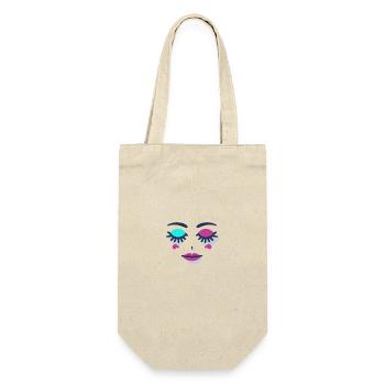Sleeping Eyes Abstract Female Face - Gift Bag for Bottles - nature - Front