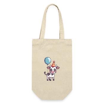 Cow Birthday Baby - Gift Bag for Bottles - nature - Front