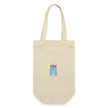 Pixeljeans auf Kleiderstange - Geschenkbeutel für Flaschen - Natur - Vorne