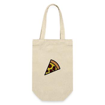Minimalistische Pizzastück-Illustration - Geschenkbeutel für Flaschen - Natur - Vorne