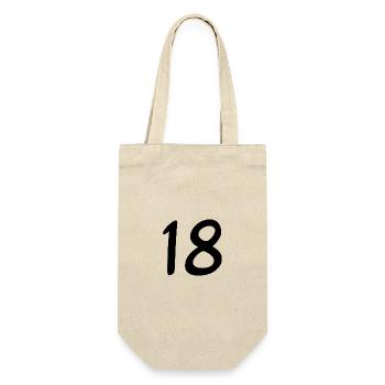 18. 18 JAHRE ALT. 18-JÄHRIGES JUBILÄUM. 18. GEBURTSTAG. - Geschenkbeutel für Flaschen - Natur - Vorne