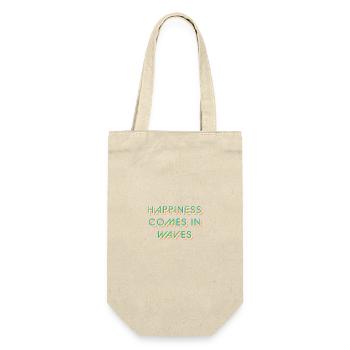 Typo 'Le bonheur vient par vagues' Karma Balance Candy - Sac à bouteille - nature - Devant