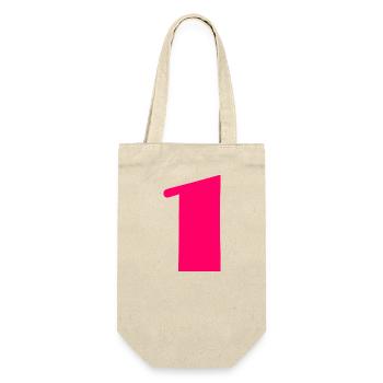 1. 1 YEAR. 1ST ANNIVERSARY. BIRTHDAY 1 YEAR. ONE - Gift Bag for Bottles - nature - Front