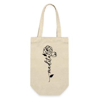 Madita Name Vorname Namensblume - Geschenkbeutel für Flaschen - Natur - Vorne