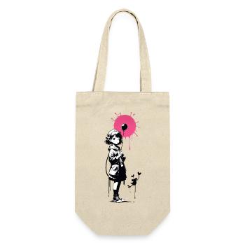 Streetart Mädchen 4534923 - Geschenkbeutel für Flaschen - Natur - Vorne