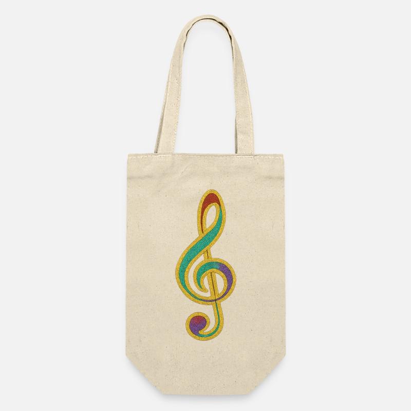 Conception de clé de sol scintillante colorée - Sac à bouteille - nature