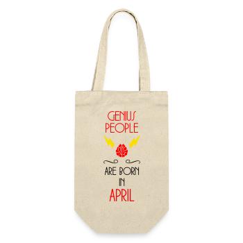 les génies naissent en Avril - Anniversaire  - Sac à bouteille - nature - Devant