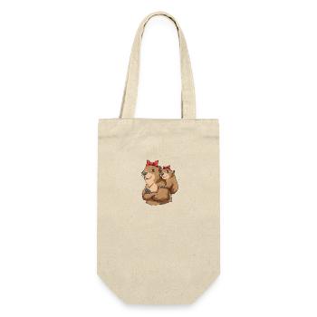 Murmeltier Mama - Geschenkbeutel für Flaschen - Natur - Vorne