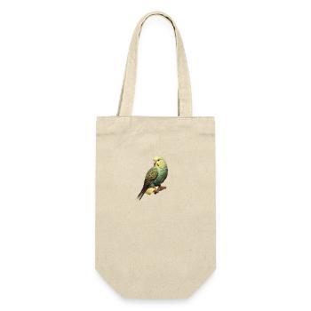 Wellensittich - Geschenkbeutel für Flaschen - Natur - Vorne