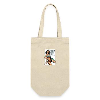 Tropical Surf Essence Surfer Girl Art - Geschenkbeutel für Flaschen - Natur - Vorne