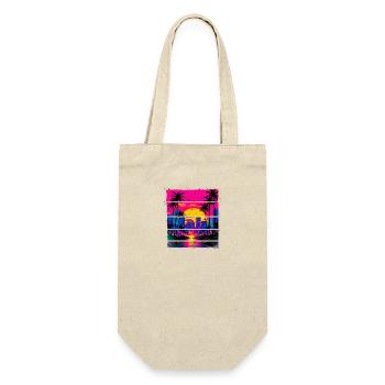 Sonnenuntergang 80s 80s Sunset Retro City für - Geschenkbeutel für Flaschen - Natur - Vorne