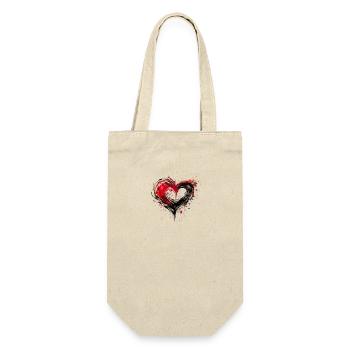 Kunst Herz Liebe Liebesbeweis Gefühle - Geschenkbeutel für Flaschen - Natur - Vorne