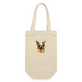 Chihuahua Hund Hunderasse - Geschenkbeutel für Flaschen - Natur - Vorne